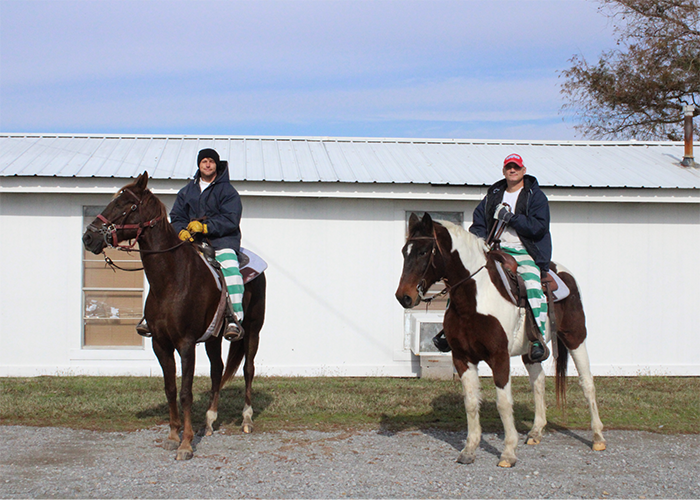 Inmates on horse